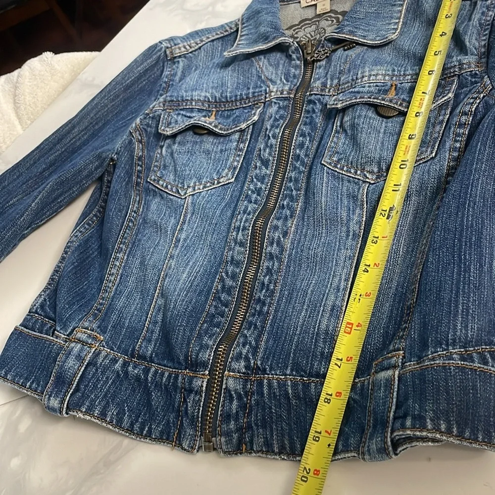 CAbi JEANS Classic Retro Key Zipper Pull Butterfly Jean Denim Jacket - Picture 5 of 10